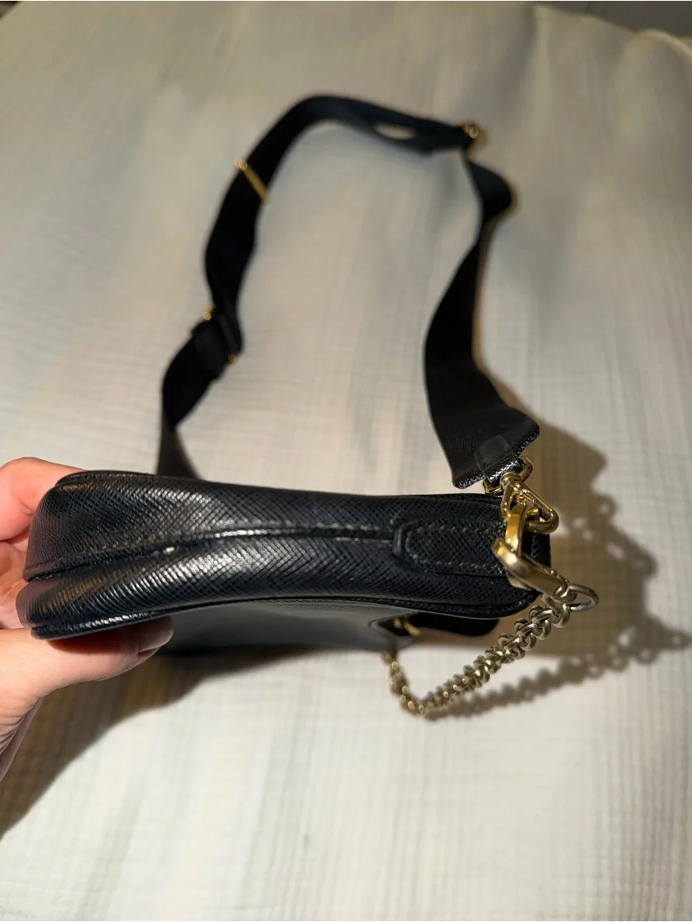 PRADA Black Saffiano Re-Edition Bag Leather